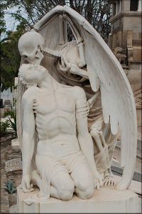 Stone marble sculpture, Stone carving - The kiss of death sculpture