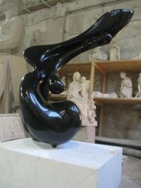 The Polishing and Shining Marble Black Belgium design by Emanuele Rubini sculptor